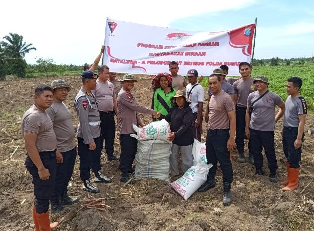  Batalyon A Pelopor Sat Brimob Polda Sumut Gelar Program Ketahanan Pangan di Desa Tunggurono