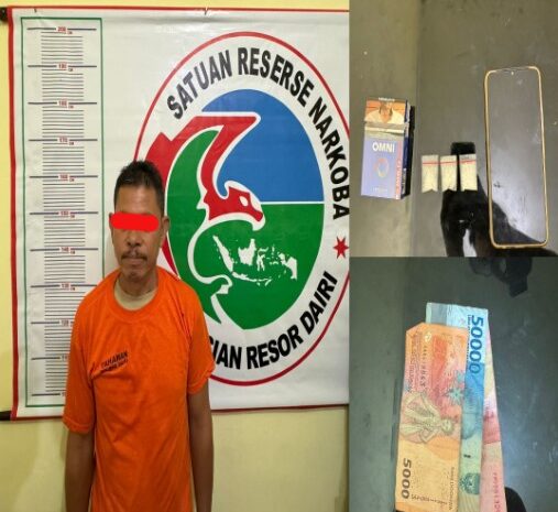  Kedapatan Bawa Sabu, Sat Narkoba Polres Dairi Ringkus Petani Desa Barisan