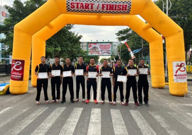  Personil Batalyon B Sat Brimob Polda Sumut Ikuti Event Lari Maraton 10K