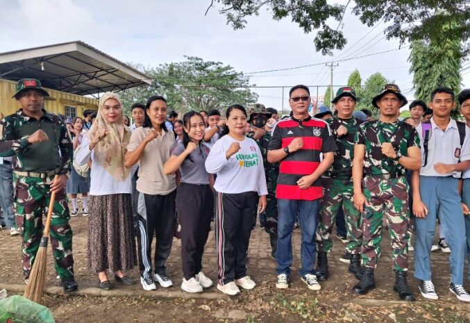 Anggota Kodim 1311/Morowali Kerja Bakti Bersama Pemerintah Kecamatan Lembo dan Masyarakat