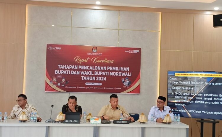  KPU Morowali Gelar Rakor Tahapan Pencalonan Bupati dan Wakil Bupati Menuju Pilkada Serentak 2024