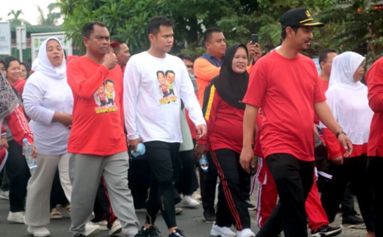  Ribuan Warga Sergai Antusias Ikuti Jalan Santai dan Senam Sehat Bersama Bupati dan Wakil Bupati