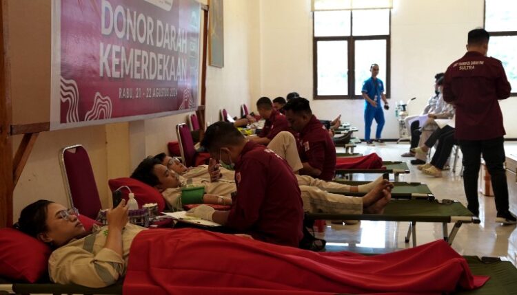  PT IMIP Gelar Donor Darah  Peringati Hut Kemerdekaan RI Ke-79,  Target 400 Kantong Darah