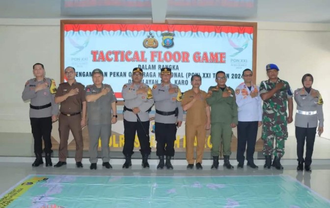  Polres Tanah Karo Lakukan Tactical Floor Game Pengamanan PON XXI