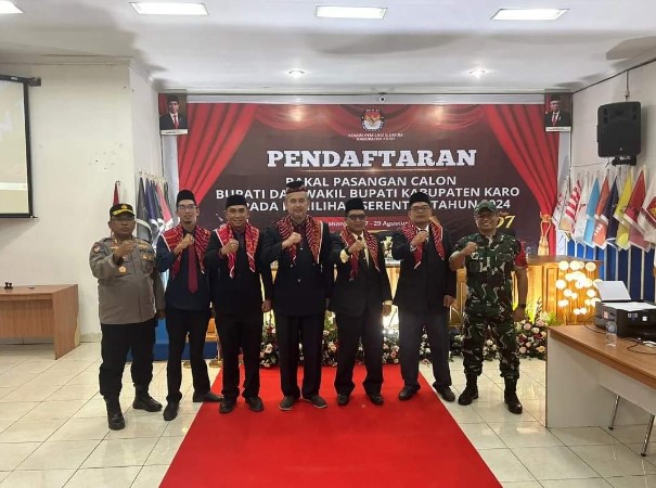  Penutupan Pendaftaran Calon Bupati dan Wakil Bupati Karo Berjalan Aman dan Kondusif