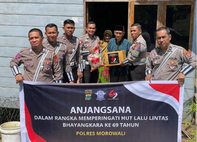  Sambut Hari Lalu Lintas Bhayangkara Ke-69, Satlantas Polres Morowali Anjangsana Ke Pensiunan Polri