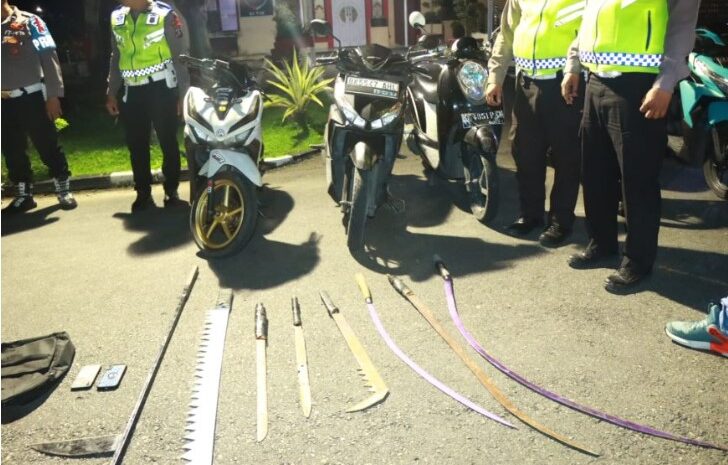  Belasan Geng Motor Bersajam Diamankan Polisi di Binjai