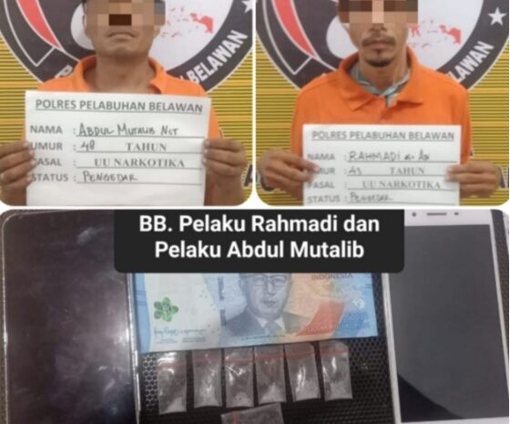  Satnarkoba Polres Pelabuhan Belawan Tangkap Dua Pengedar Narkoba Tanjung Mulia