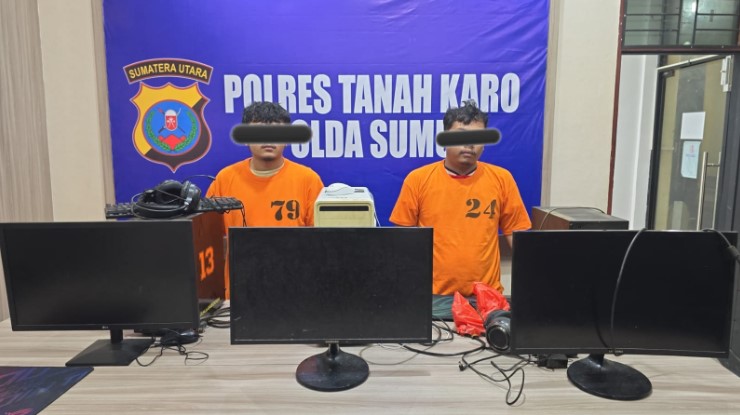  Polres Tanah Karo Amankan Dua Pelaku Perjudian Slot di Warnet Berastagi