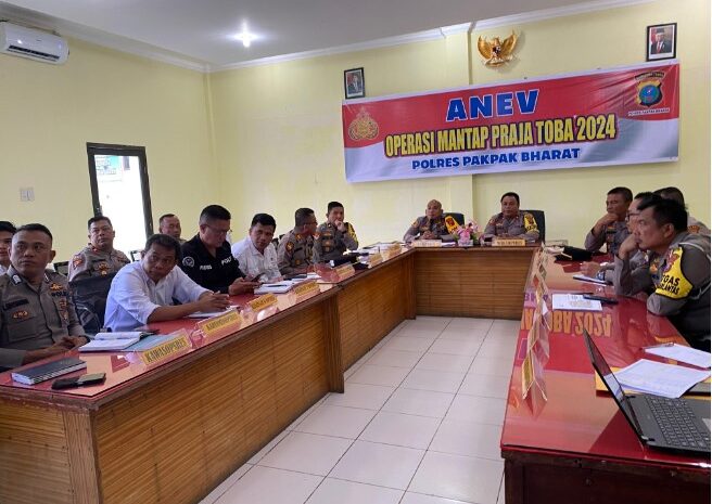  KA Opsres AKBP Oloan Siahaan Pimpin Anev Operasi Mantap Praja Toba 2024 Polres Pakpak Bharat