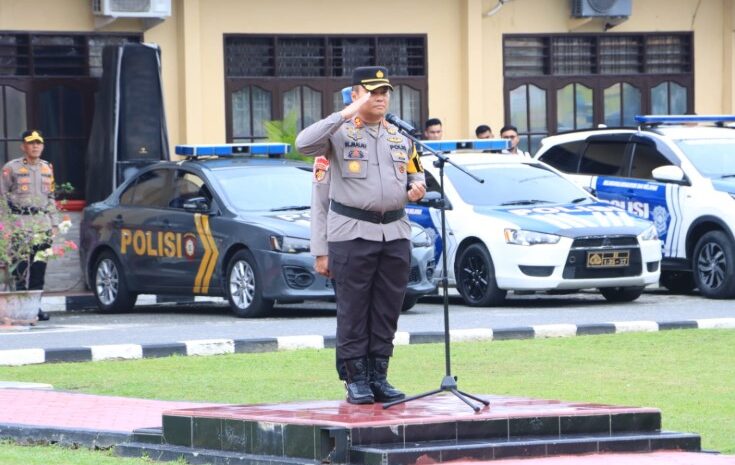  Kapolres Labuhanbatu Pimpin Apel Pergeseran Pasukan Pengamanan Pilkada Serentak 2024