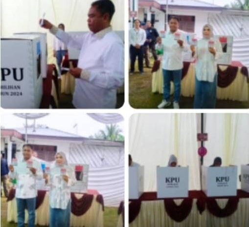  H Darma Wijaya Gunakan Hak Pilih di Pilkada Sergai 2024 di Tengah Guyuran Hujan