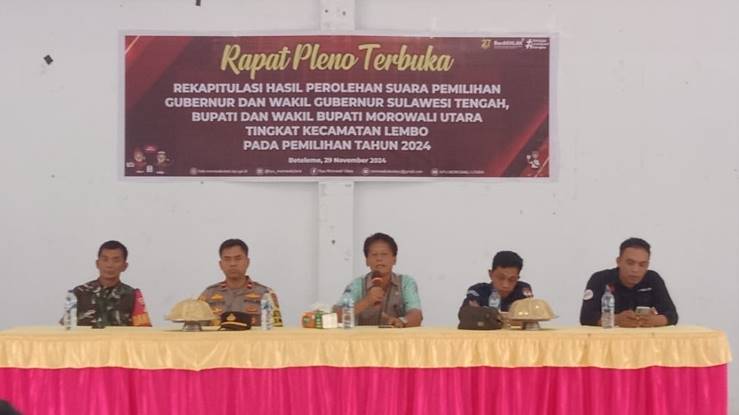  Danramil 1311-04/Lembo Hadiri Rapat Pleno Terbuka Rekapitulasi Suara Pemilu di Kecamatan Lembo