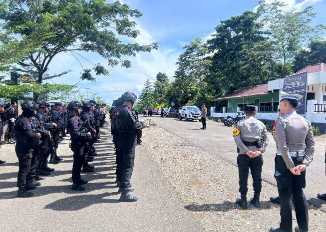  Pengamanan Unras di KPU, Polres Morowali Kedepankan Tindakan Humanis