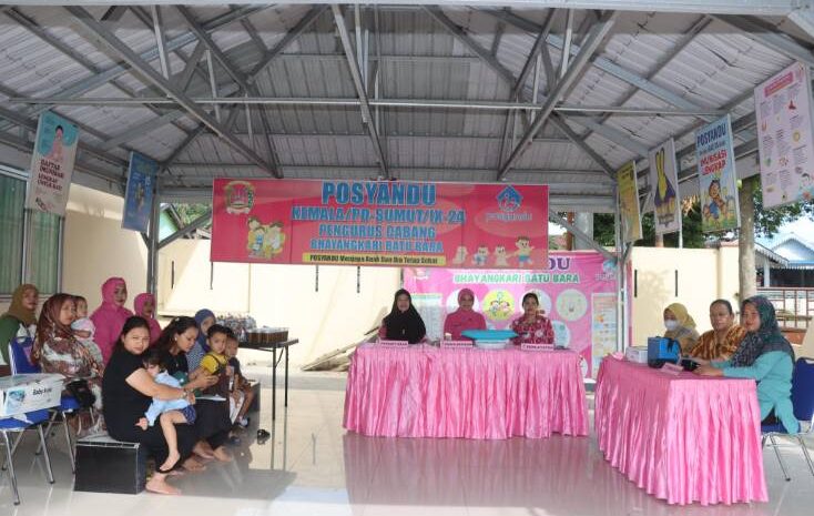  Dukung Program Kesehatan Ibu dan Anak, Bhayangkari Batubara Gelar Posyandu Bulanan