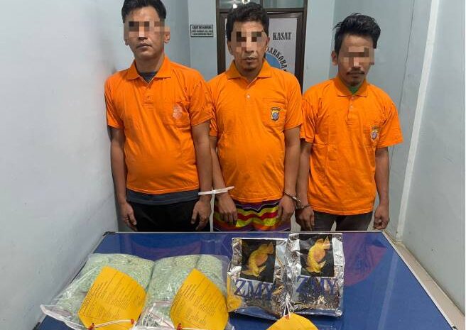  Tiga Pria Asal Aceh Dibekuk Satres Narkoba Polres Batubara, 2 Kg Sabu dan 15 Ribu Pil Ekstasi Berhasil Disita