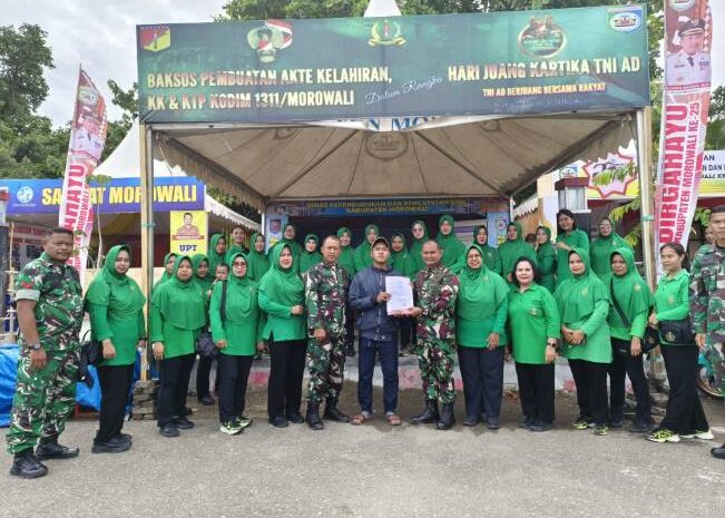  Peringatan Hari Juang Kartika TNI-AD Kodim 1311/Morowali Gelar Kegiatan Bakti Sosial Pembuatan Akte Kelahiran, KTP dan KK