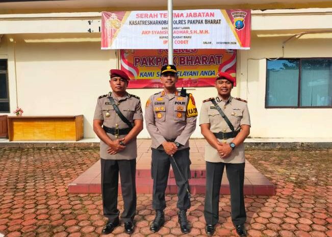  Kapolres Pakpak Bharat Pimpin Sertijab Kasatres Narkoba Polres Pakpak Bharat