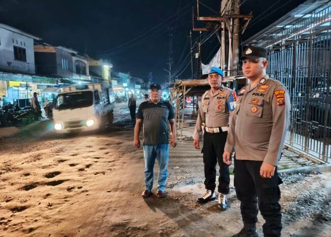  Pantau Kerawanan Kamtibmas, Kanit Provos Polsek Medang Deras Pimpin Patroli Malam