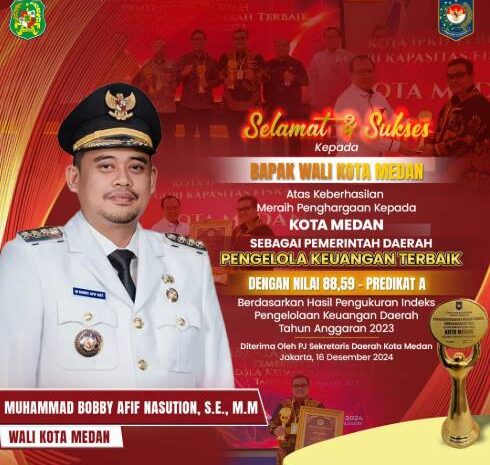  Kota Medan Raih Penghargaan Bergengsi Pengelolaan Keuangan Terbaik