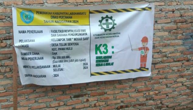  Proyek Pembangunan Lumbung Pangan Kelompok Tani Mekar Sari Belum Tuntas Dikerjakan