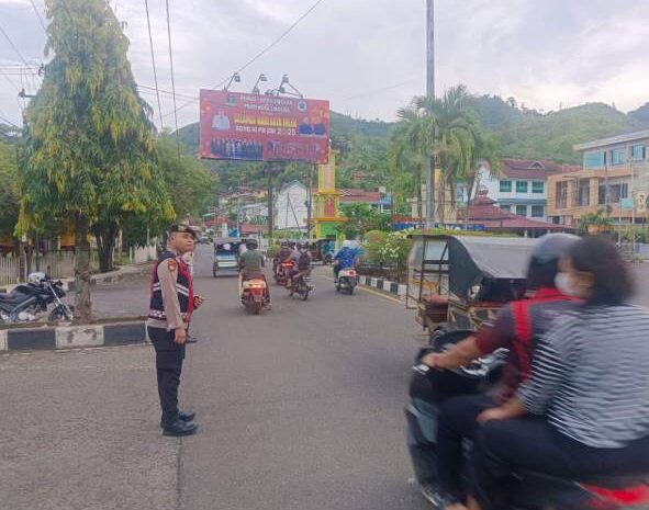  Minimalisir Pelanggaran, Personil Polres Sibolga Laksanakan Gatur di Jalan