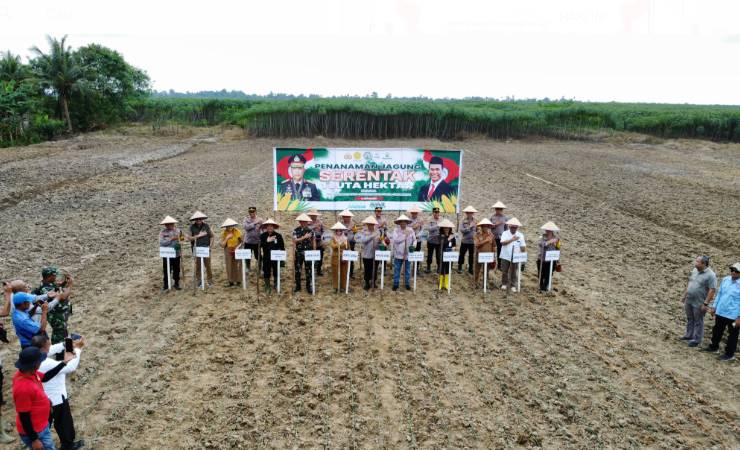  Penanaman Jagung Serentak 1 Juta Hektar di Seluruh Indonesia, Polres Serdang Bedagai Ikut Berpartisipasi