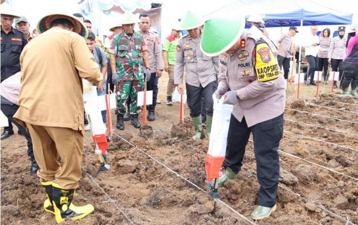  Polres Labuhanbatu Dukung Ketahanan Pangan Nasional, Tanam Jagung Serentak 1 Juta Hektare