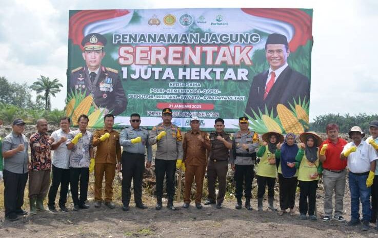  Polres Labusel Gelar Penanaman Jagung Serentak 1 Juta Hektare Secara Nasional di Torgamba