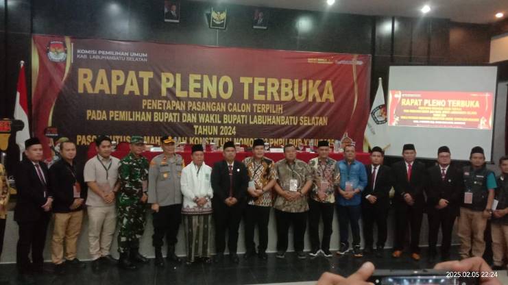  KPU Labusel Gelar Rapat Pleno Terbuka Penetapan Paslon Terpilih Pemilihan Bupati dan Wakil Bupati Labuhanbatu Selatan Tahun 2024