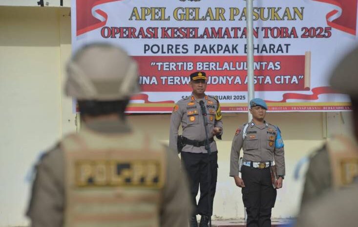  Operasi Keselamatan Toba 2025, Polres Pakpak Bharat Gelar Apel Pasukan