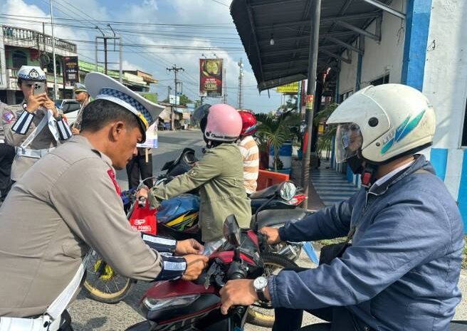  Satlantas Polres Batubara Sosialisasikan Operasi Keselamatan Toba 2025