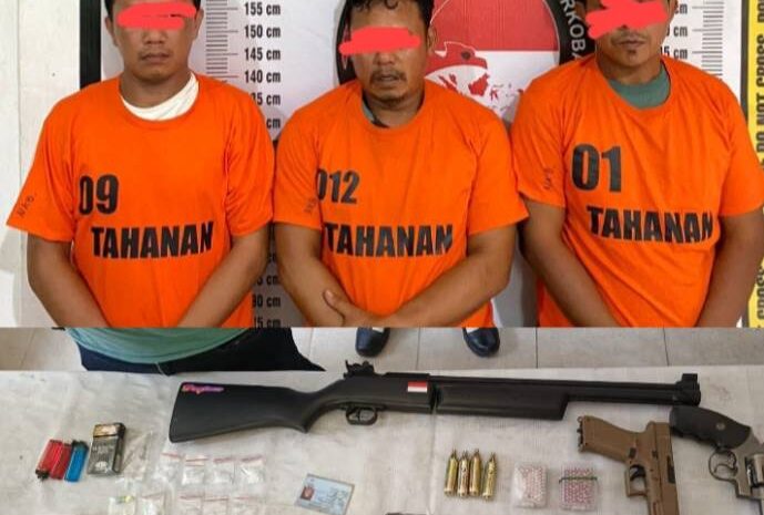  Senjata Api dan 3 Pengedar Diamankan Satgas Berantas Narkoba Polres Simalungun