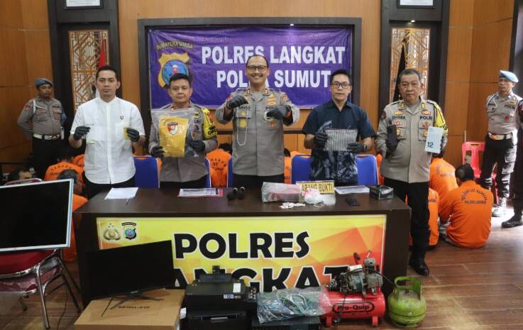  Awal Tahun, Polres Langkat Ungkap 55 Kasus Kriminal, 70 Tersangka Diamankan