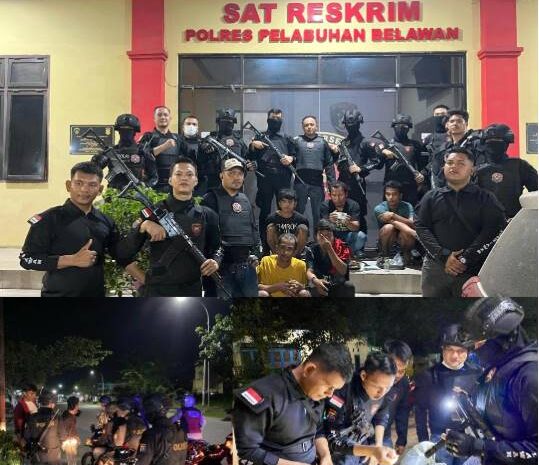  Remaja Bersenjata Sajam Dan 6 Orang Pelaku Pungli Diamankan Team Macan Polres Pelabuhan Belawan