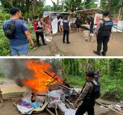 Polrestabes Medan Bakar Lapak Narkoba Di Deliserdang