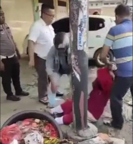  Viral, Personil Satlantas Polres Labuhanbatu Tendang Wanita ODGJ