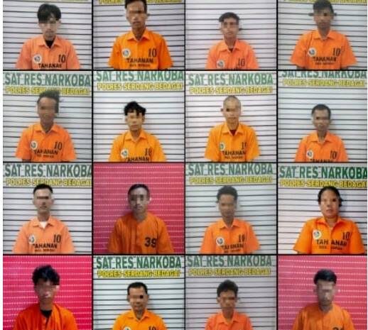  Sat Narkoba Polres Sergai Ungkap 10 Kasus Narkoba dalam Dua Pekan, 16 Tersangka Diamankan