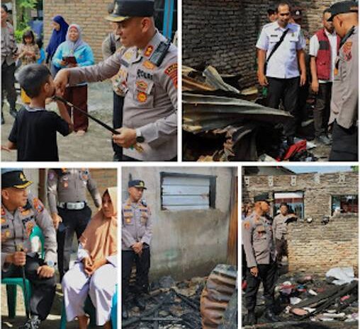  Kapolres Pelabuhan Belawan Berikan Bantuan Kepada Korban Kebakaran di Marelan V