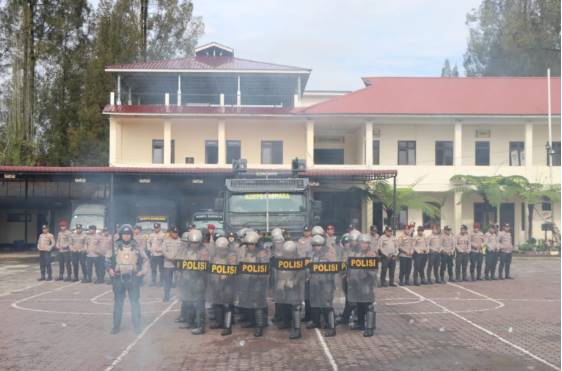  Polres Tanah Karo Gelar Apel dan Latihan Pengendalian Massa, Jelang Peringatan May Day