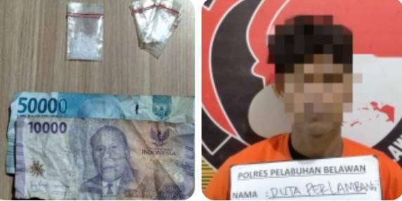 Polres Pelabuhan Belawan Tangkap Pengedar dan Pengguna Narkoba di Desa Hamparan Perak