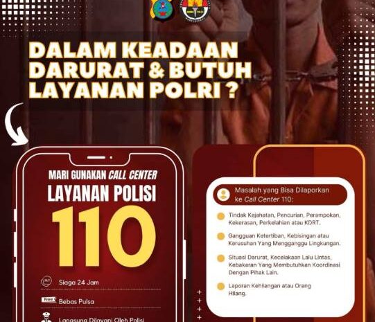 Layanan Polisi 110: Siaga 24 Jam, Bebas Pulsa, dan Responsif Tangani Situasi Darurat