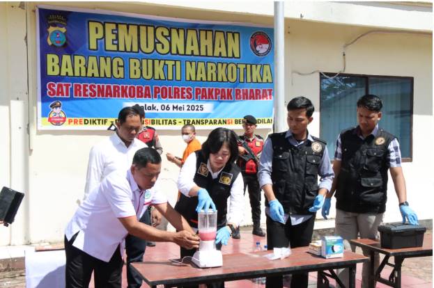  Polres Pakpak Bharat Gelar Pemusnahan Barang Bukti Narkoba