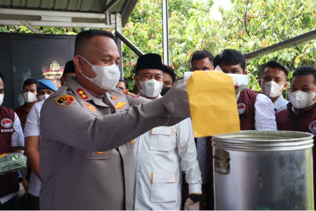  Polres Batubara Musnahkan BB Narkoba 10.091,19 gram Sabu dan Ringkus 7 Tersangka