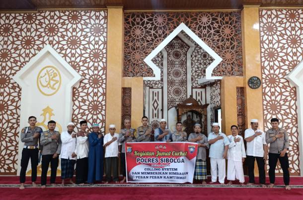  Polres Sibolga Laksanakan Jumat Curhat di Masjid Al-Azhar Sibolga