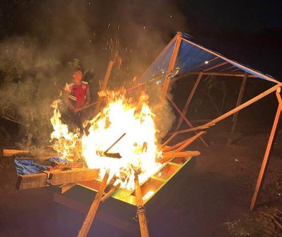  GSN di Sei Mencirim, Polsek Sunggal Amankan Dua Orang dan Barak Narkoba Dibakar