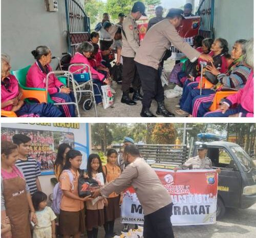  Polsek Pancur Batu Polrestabes Medan Berikan Bantuan Sosial Peringati Hut Bhayangkara Polri Ke-79