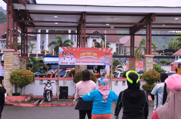  Polres Morowali Gelar Car Free Day Meriah dalam Rangka Hari Bhayangkara Ke-79