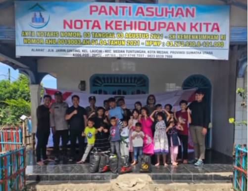  Polsek Medan Tuntungan Gelar Bakti Sosial Ke Panti Asuhan Sambut Hut Bhayangkara Ke-79