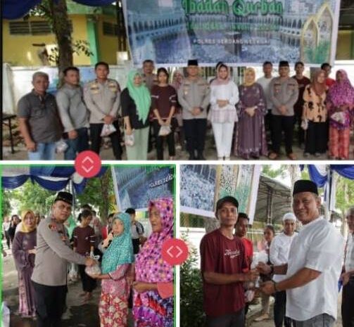  Polres Serdang Bedagai Laksanakan Penyembelihan Hewan Qurban, Daging Dibagikan Kepada Personel dan Masyarakat